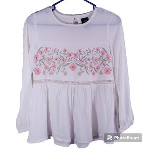 Girls Large white embroidered Route 66 blouse